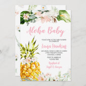 Girl Pineaple Baby Shower Einladung (Vorne/Hinten)