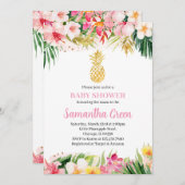 Girl Pineaple Baby Shower Einladung (Vorne/Hinten)