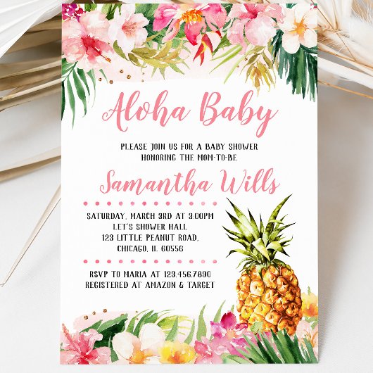 Girl Pineaple Baby Shower Einladung
