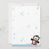 Girl Pinguin Baby Dusche Einladung (Rückseite)