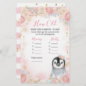 Girl Pinguin Winter Schneeflocke wie alt die Elter (Vorne/Hinten)