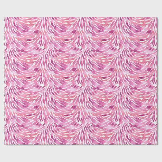 Girl Pink Animal Zebra Print Geschenkpapier (Flach)
