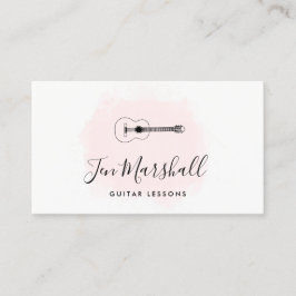 Girl-pink-Aquarellgitarrist Visitenkarte