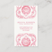 Girl Pink Art Nouveau Floral Designer Visitenkarte (Rückseite)