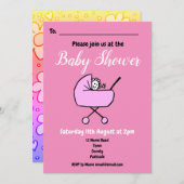 Girl Pink Babydusche Einladung (Vorne/Hinten)