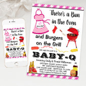 Girl Pink Barbecue Babydusche Einladung