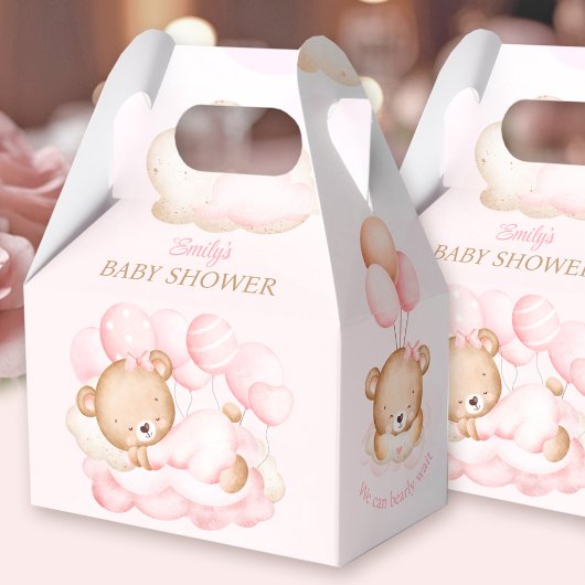 Girl pink Bear Baby Dusche Box Geschenkschachtel