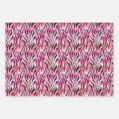 Girl Pink Black Animal Print Geschenkpapier Set (Vorderseite 2)