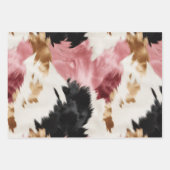 Girl Pink Black Gold Cowgirl Cowhide Wrapping Pap Geschenkpapier Set (Vorderseite 3)