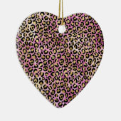 Girl Pink Black Gold Glam Leopard Print Keramik Ornament (Rechts)