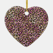 Girl Pink Black Gold Glam Leopard Print Keramik Ornament (Vorne)