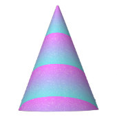 Girl Pink Blue Rainbow Stars Sparkle Glitzer Partyhütchen (Vorderseite)