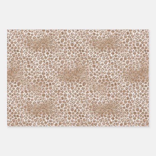 Girl Pink Blush Glitzer Leopard Print Geschenkpapier Set (Vorderseite 2)