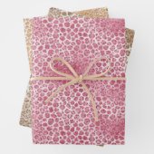 Girl Pink Blush Glitzer Leopard Print Geschenkpapier Set (Beispiel)