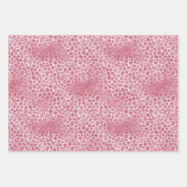 Girl Pink Blush Glitzer Leopard Print Geschenkpapier Set