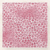 Girl Pink Blush Glitzer Leopard Print Glasuntersetzer (Vorderseite)