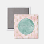 Girl Pink Blush Gold Ananas Magnet (Vorderseite/Rückseite)