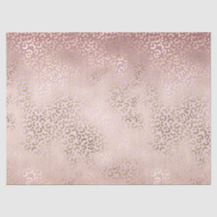 Girl Pink Blush Gold Ombre Leopard Print Seidenpapier