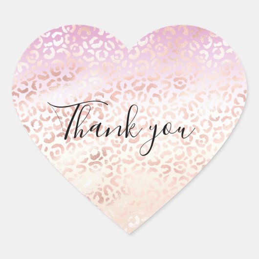 Girl Pink Blush Peach Glam Leopard Print Gefärbte Herz-Aufkleber (Vorderseite)