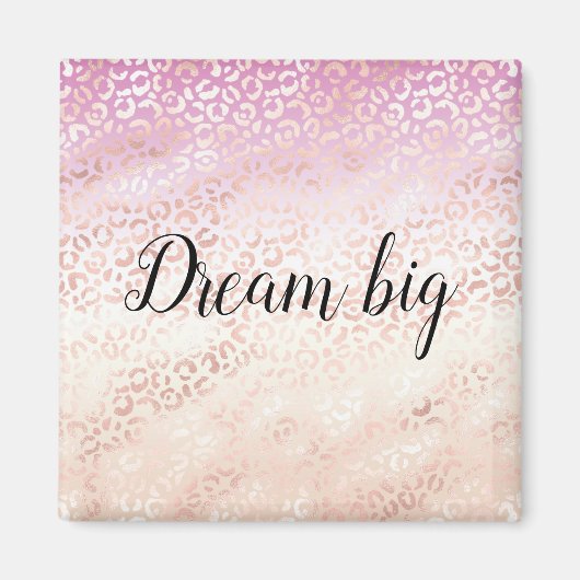 Girl Pink Blush Peach Glam Leopard Print Gefärbte Magnet (Vorne)
