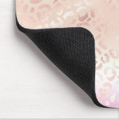 Girl Pink Blush Peach Glam Leopard Print Gefärbte Mousepad (Ecke)