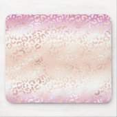Girl Pink Blush Peach Glam Leopard Print Gefärbte Mousepad (Vorne)