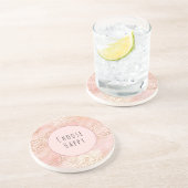 Girl Pink Blush Peach Leopard Print Getränkeuntersetzer (Seite)