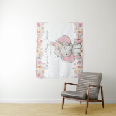 Girl Pink Boho Elephant Baby Dusche Hintergrund Wandteppich (Beispiel)