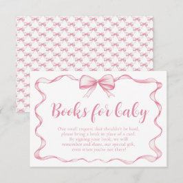 Girl Pink Bow Baby Showbücher für Babykarte Einladung