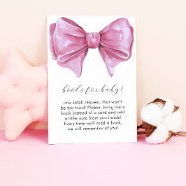 Girl Pink Bow Baby Shower Books for Baby Begleitkarte