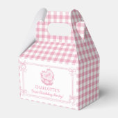 Girl Pink Bow Cake Birthday Favor Box Geschenkschachtel (Vorderseite)