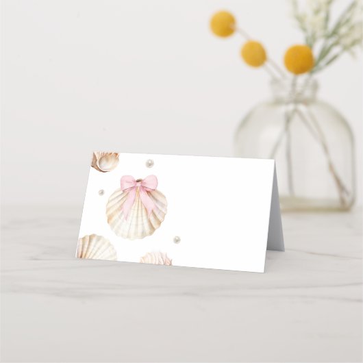 Girl Pink Bow Shell Baby Shower Appointment Card Terminkarte (Vorderseite)