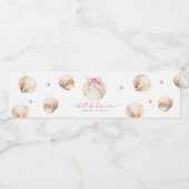 Girl Pink Bow Shell Baby Shower Bottle Label Wasserflaschenetikett (Einzelnes Label)