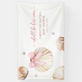 Girl Pink Bow Shell Baby Shower Large Banner (Vertikal)