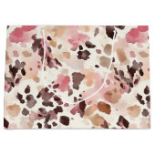 Girl Pink Brown Cream Leopard Animal Print Große Geschenktüte (Vorderseite)