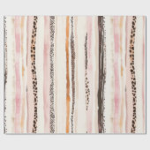 Girl Pink Brown Leopard Print Birthday Geschenkpapier (Flach)