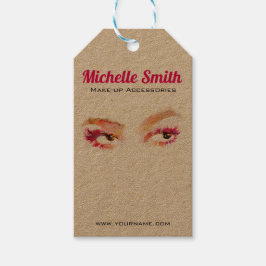 Girl Pink Brown Watercolor Eye Makeup Artist Geschenkanhänger