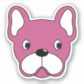 Girl Pink Bulldog 3"x3" Vinyl Sticker (Vorderseite)