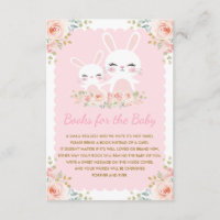 Girl Pink Bunny Rabbit Babydusche Buchanfrage