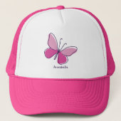 Girl Pink Butterfly Summer Truckerkappe (Vorderseite)