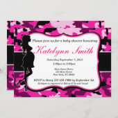 Girl Pink Camouflage Babydusche Einladung (Vorne/Hinten)