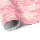 Girl Pink Camouflage Muster Custom Geschenkpapier (Rolleneckpunkt)