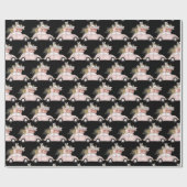 Girl Pink Car Weihnachtswrapping Paper Geschenkpapier (Flach)