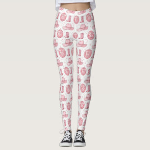 Girl Pink Cowgirl Disco Party Leggings