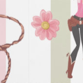Girl Pink Cowgirl Horse Rodeo Western Design Tapete (Naht)