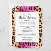 Girl Pink Cream Black Leopard Print Einladung (Vorderseite)