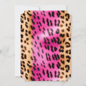 Girl Pink Cream Leopard Print Einladung (Rückseite)