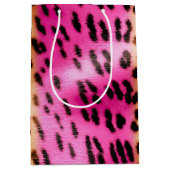 Girl Pink Cream Leopard Print Mittlere Geschenktüte (Vorderseite)