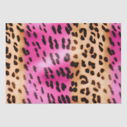 Girl Pink Cream Leopard Print Seidenpapier (Vorderseite)