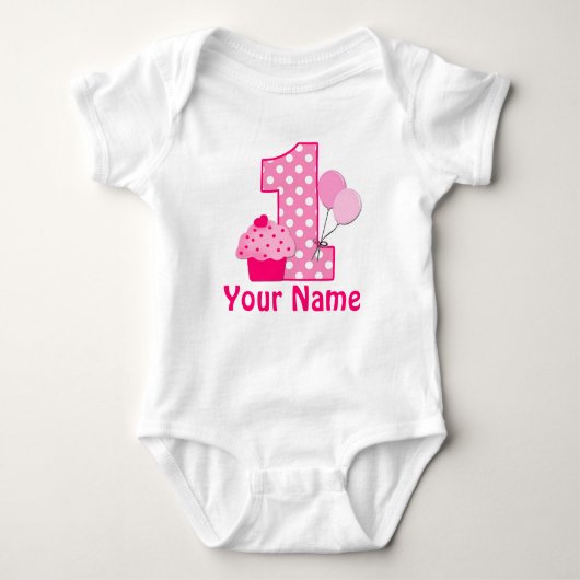 Girl Pink Cupcake Baby Strampler (Vorderseite)